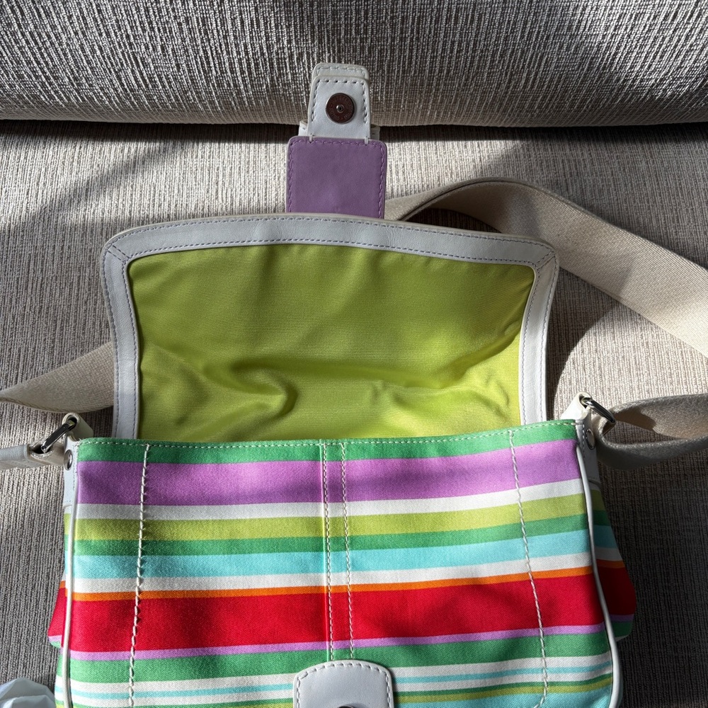 Multi Color Coach Bag with Adjustable Strap - Picture 7 of 15